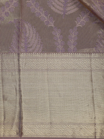 Light Pink Floral Woven Pure Kanchipuram Silk Saree - Diadem