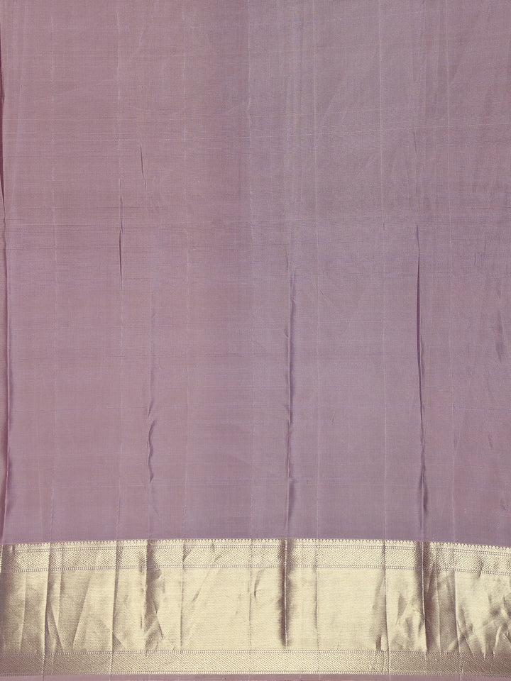 Light Pink Floral Woven Pure Kanchipuram Silk Saree - Diadem