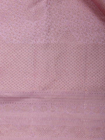 Light Pink Floral Woven Pure Kanchipuram Silk Saree - Diadem