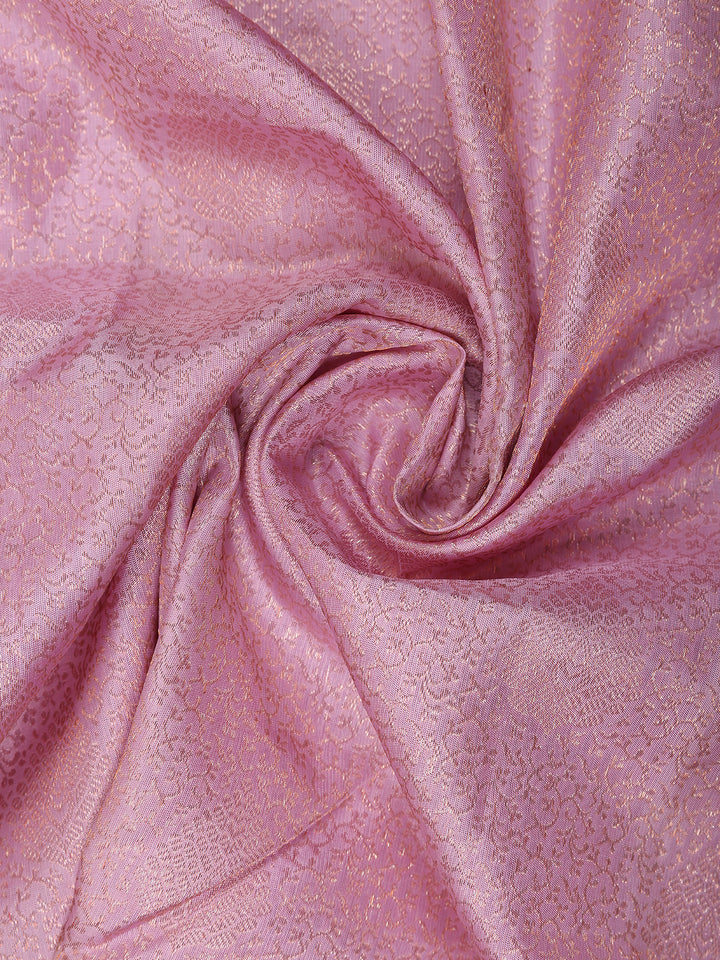 Light Pink Floral Woven Pure Kanchipuram Silk Saree - Diadem