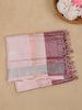 Light Pink Geometric Diamond Designed Silk Saree - Diadem