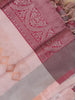 Light Pink Geometric Diamond Designed Silk Saree - Diadem