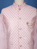 Light Pink Sequin Embroidered Brocade Kurta Pyjama