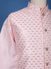 Light Pink Sequin Embroidered Brocade Kurta Pyjama