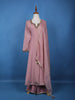 Light Pink Solid Zardosi Worked Semi Silk Salwar Suit