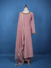 Light Pink Solid Zardosi Worked Semi Silk Salwar Suit