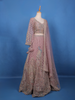 Light Purple Beaded Floral Motiff Embroidery Bridal Net Lehenga