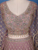Light Purple Beaded Floral Motiff Embroidery Bridal Net Lehenga