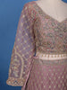 Light Purple Beaded Floral Motiff Embroidery Bridal Net Lehenga