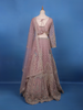 Light Purple Beaded Floral Motiff Embroidery Bridal Net Lehenga