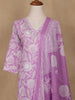 Light Purple Floral Design Printed Cotton Salwar Suit - Diadem