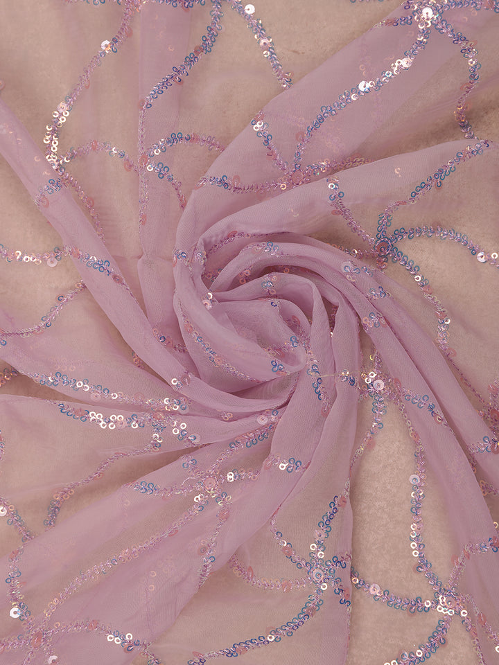 Light Purple Floral Designed Organza Designer Saree - Diadem