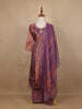 Light Purple Floral Designed Tissue Silk Salwar Suit - Diadem