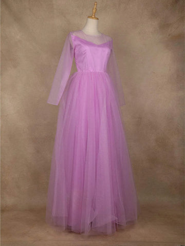 Light Purple Glitter Net Ball Gown - Diadem