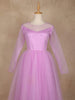 Light Purple Glitter Net Ball Gown - Diadem