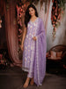 Light Purple Ikat Printed Design Cotton Unstitched Salwar Material