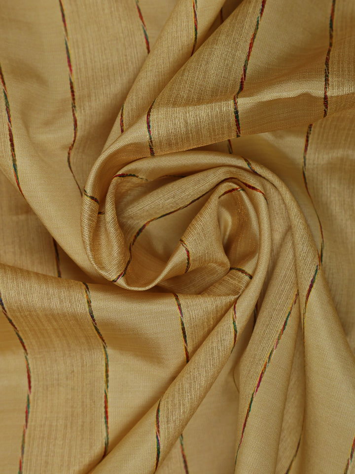 Light Yellow Checkered Semi Tussar Saree - Diadem