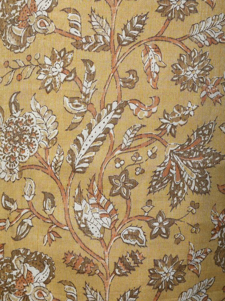 Light Yellow Cotton Floral Printed Salwar Suit - Diadem