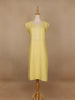 Light Yellow Floral Designed Cotton Kurti