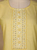 Light Yellow Floral Designed Cotton Kurti
