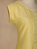Light Yellow Floral Designed Cotton Kurti