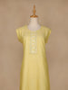 Light Yellow Floral Designed Cotton Kurti