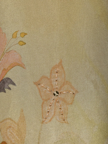 Light Yellow Floral Designed Tissue Silk Salwar Suit - Diadem