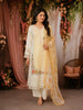 Light Yellow Floral Embroidered Design Cotton Straight Cut Salwar Suit
