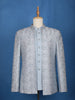 Light blue Floral Designed Jodhpuri Men's Suit - Diadem