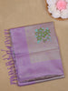 Lilac Floral Woven Art Silk Saree with Zari Border
