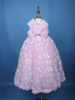 Lilac Butterfly Applique Embroidered Net Kids Gown - Diadem