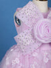 Lilac Butterfly Applique Embroidered Net Kids Gown - Diadem