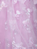 Lilac Butterfly Applique Embroidered Net Kids Gown - Diadem
