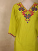 Lime Chartreuse Green Floral Thread Embroidered Design Cotton Salwar