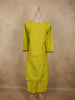 Lime Chartreuse Green Floral Thread Embroidered Design Cotton Salwar