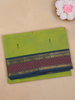 Lime Green Butta Woven Design Cotton Saree with Contrast Zari Border