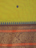 Lime Green Butta Woven Design Cotton Saree with Contrast Zari Border