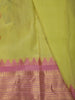 Lime Green Butta Zari Woven Design Pure Kanchipuram Silk Saree with Contrast Temple Zari Border