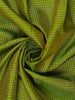 Lime Green Checked Woven Pure Kanchipuram Silk Saree