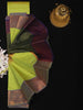 Lime Green Floral Butta Design Soft Silk Saree with Contrast Purple Zari Border