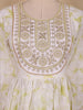 Lime Green Floral Embroidered Design Cotton Anarkali Salwar Suit
