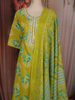Lime Green Floral Printed Design Cotton Straight Cut Salwar Suit with Dupatta