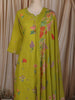 Lime Green Floral Printed Design Cotton Straight Cut Salwar Suit with Dupatta