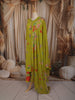 Lime Green Floral Printed Design Cotton Straight Cut Salwar Suit with Dupatta