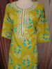 Lime Green Floral Printed Design Cotton Straight Cut Salwar Suit with Dupatta