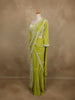 Lime Green Floral Sequins Embroidery Georgette Ready To Wear Saree with Designer Blouse