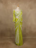 Lime Green Floral Sequins Embroidery Georgette Ready To Wear Saree with Designer Blouse