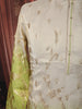 Lime Green Floral Vine Zari Embroidered Design Tissue Silk Men's Kurta Pyjama