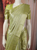 Lime Green Floral Vine Zari Woven Design Pure Kanchipuram Silk Saree with Zari Border