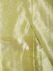 Lime Green Floral Vine Zari Woven Design Pure Kanchipuram Silk Saree with Zari Border